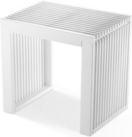 Hocker mit Stauraum aus Bambus Weiss bis 250 kg 45x33x43 cm